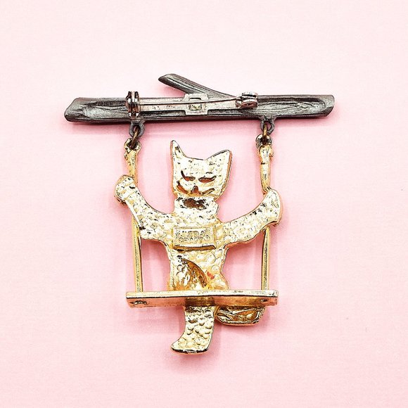 Ultra Craft Cat Pin, Vintage Brooch, Large Costume Jewelry - Picture 4 of 8
